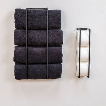 håndklæde- og toiletpapirsholder, sort