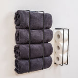 håndklæde- og toiletpapirsholder, sort