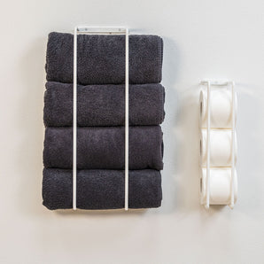 håndklæde- og toiletpapirsholder, hvid