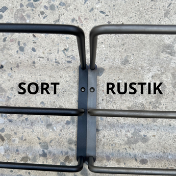 Forskellen på rustik og sort farven til Nohr skohylden