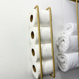 toiletpapirs- og håndklædeholder, guld