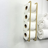 toiletpapirs- og håndklædeholder, guld