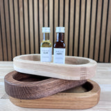 salt & peber/ snack fad, ubehandlet, klar olie & mørk olie