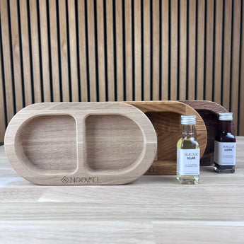 træ snackfad 2 rum 